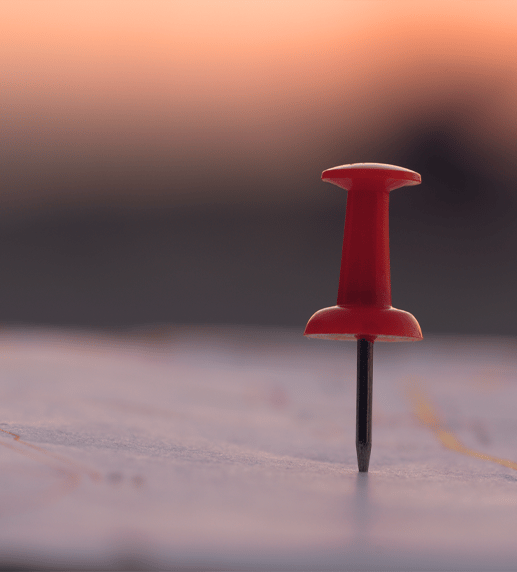 Red thumbtack marking locations of Priority Footwear clinics.